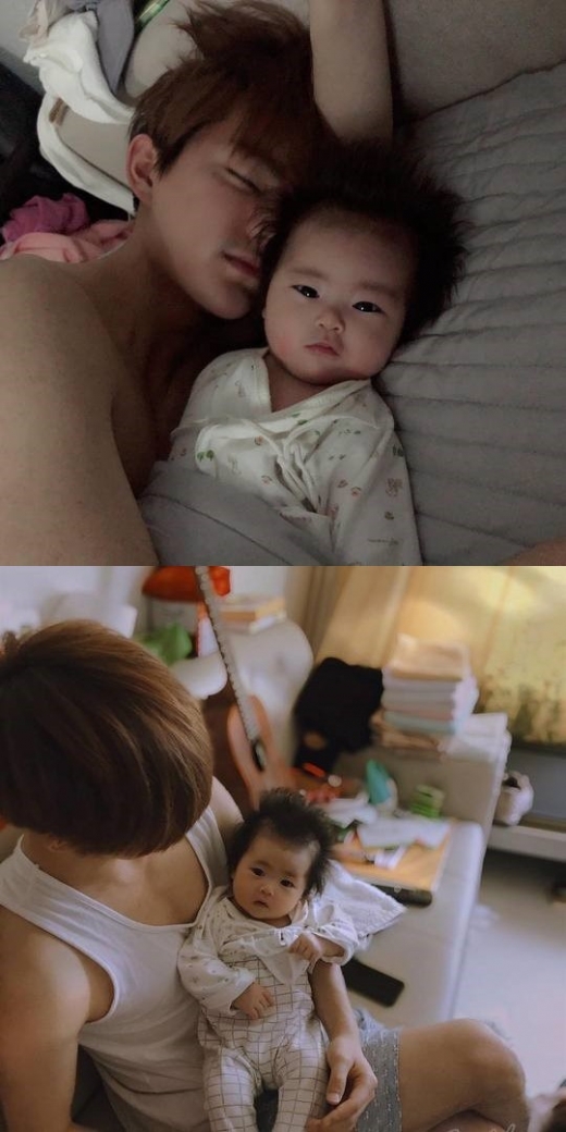 딸과 함께 다정한 시간을 보낸 함소원의 남편 진화. /사진=함소원 인스타그램