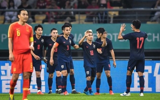 지난 21일(한국시간) 2019 차이나컵 예선전에서 태국에게 0-1 충격패를 당한 중국 축구 대표팀. /사진=중국 시나스포츠 