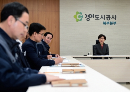 25일 이화순 경기도 행정2부지사가 경기도시공사 북부본부에 방문했다. / 사진제공=경기도북부청