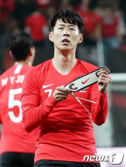 26일 오후 서울 상암 월드컵경기장에서 콜롬비아를 상대로 선제골을 넣은 대한민국의 주장 손흥민. /사진=뉴스1