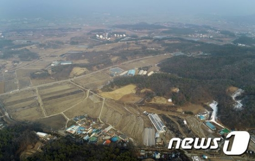 용인 반도체 특화 클러스터가 조성되는 경기 용인 처인구 원삼면 일대의 모습. / 사진=뉴스1