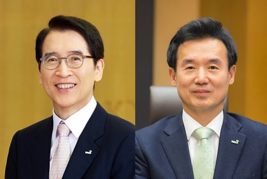 신창재 교보생명 회장(왼쪽)과 윤열현 사장 / 사진=교보생명