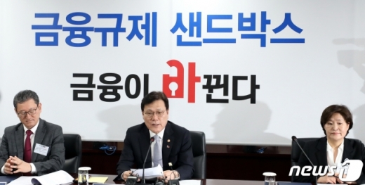 최종구 금융위원장이 1일 오전 서울 종로구 세종대로 정부서울청사에서 열린 2019년도 제1차 혁신금융심사위원회에서 모두발언을 하고 있다. /사진=뉴스1
