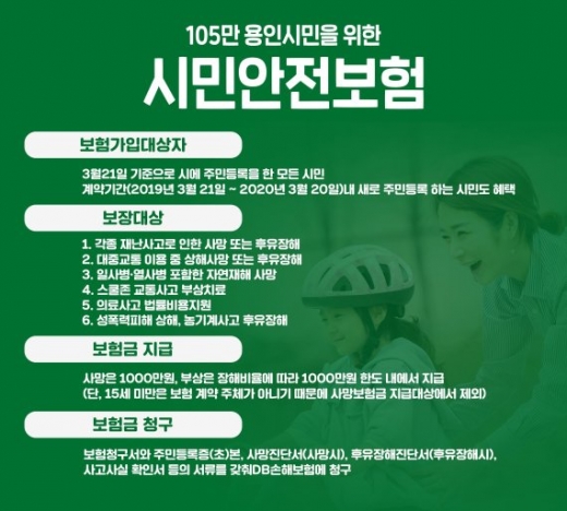 용인시, 시민안전보험 안내 홍보물. / 자료제공=용인시 