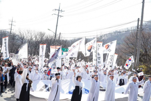 지난 2일 원곡면 칠곡리 안성3·1운동기념관에서 열린 ‘4·1만세항쟁, 2일간의 해방’ 기념식 장면. / 사진제공=안성시