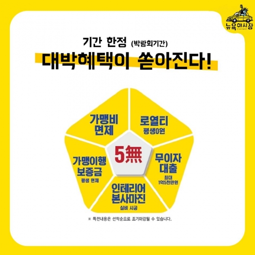 주점창업 '뉴욕야시장', 부산 창업박람회에서 만나요
