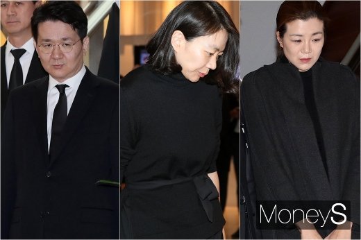 [머니S포토] 고 조양호 회장 빈소로 향하는 삼남매