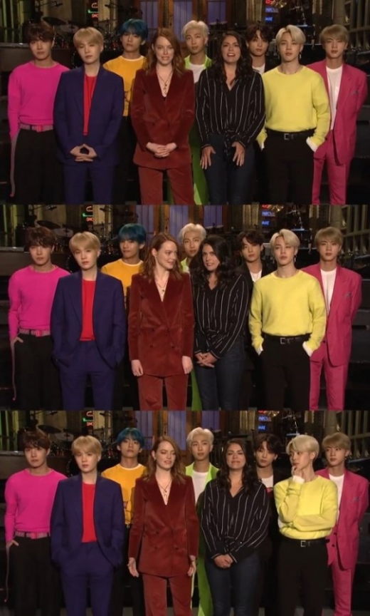 방탄소년단 엠마스톤. /사진=SNL 유튜브 캡처
