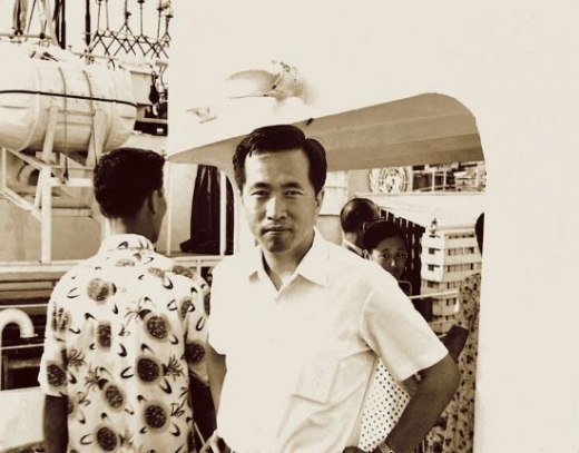 1969년 8월, 동원의 최초 어선인 '제31동원호' 출어식에 참석한 김재철 회장.
