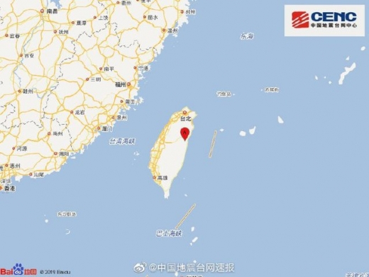대만 지진. 대만 화롄 지진. 규모 6.1. 지진. 대만 동부 화롄(花蓮)에서 규모 6.1 지진이 발생했다. /사진=뉴시스(중국지진대망중심(CENC) 제공) 