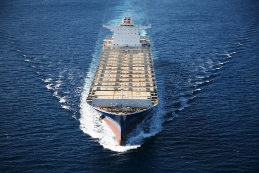 9000TEU 컨테이너선 시운전. /사진=한진중공업