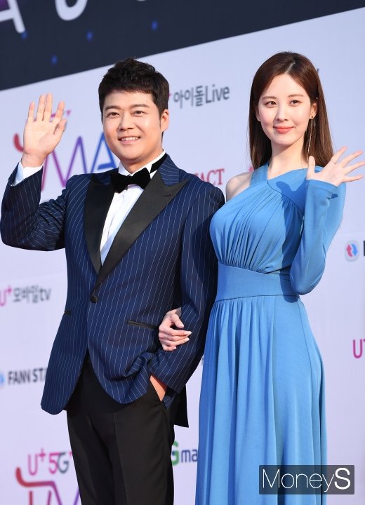 [머니S포토] 전현무·서현 'TMA 사회 맡았어요'