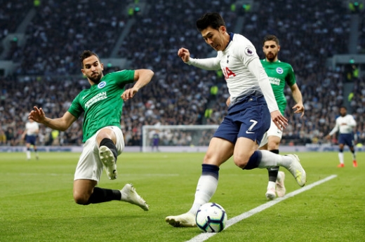 오는 27일 영국 런던 토트넘 홋스퍼 스타디움에서 열리는 2018-2019시즌 EPL 36라운드 경기에서 골사냥에 나서는 토트넘 홋스퍼의 손흥민(오른쪽). /사진=로이터