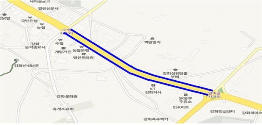 강화대로(얄미골사거리~수협사거리) 지중화사업구간 위치도/사진제공=인천광역시청