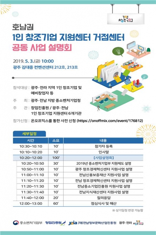 '광주·전라 1인 창조기업 사업 설명회' 3일 개최