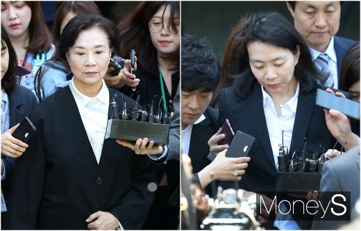 이명희 전 일우재단 이사장(왼쪽)과 조현아 전 대한항공 부사장. /사진=임한별 기자