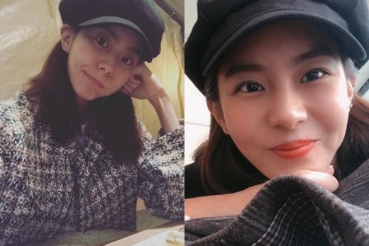 유이 건강이상설 전(왼쪽)과 후 사진. /사진=유이 인스타그램