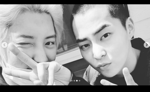 시우민 입대. 사진은 찬열과 시우민. /사진=찬열 인스타그램