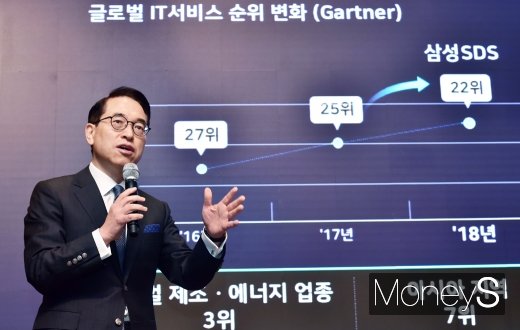 [머니S포토] 삼성SDS 경영시스템 알리는 홍영표 사장