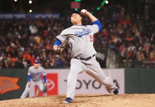 8일(한국시간) 미국 캘리포니아주 로스앤젤레스 다저 스타디움에서 열린 2019 메이저리그(MLB) 애틀랜타 브레이브스와의 경기에 선발 등판한 LA 다저스의 투수 류현진. /사진=로이터