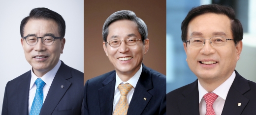(왼쪽부터) 조용병 신한금융지주 회장, 윤종규 KB금융지주 회장, 손태승 우리금융지주 회장./사진제공=각사