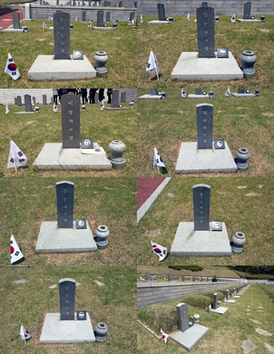 실종자 묘역 유아 청소년들과 무명열사의 묘 /사진제공=시 교육청