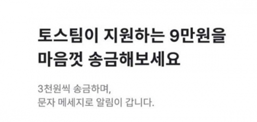 토스 송금지원금. /사진=토스 애플리케이션 화면 캡처