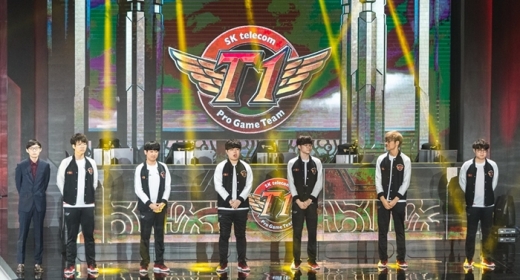 2019 MSI 토너먼트 스테이지에 진출한 SK텔레콤 T1 선수단. /사진=라이엇게임즈