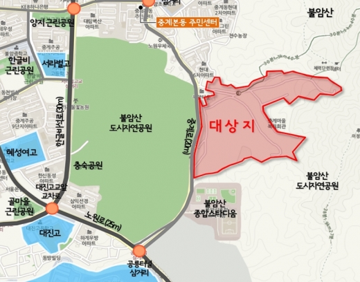 백사마을 위치도. /사진=서울시