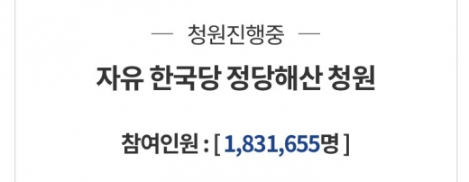 자유한국당 해산 청원. /사진=청와대 국민청원 홈페이지 캡처