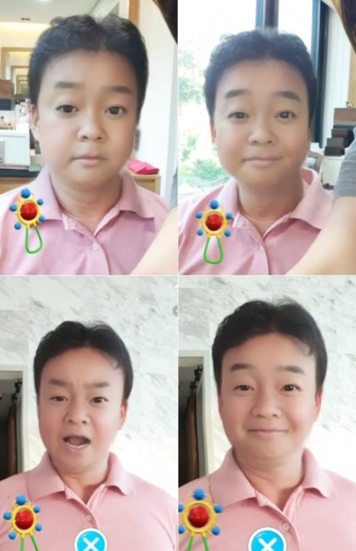 스냅챗으로 촬영한 백종원 더본코리아 대표. /사진=소유진 인스타그램
