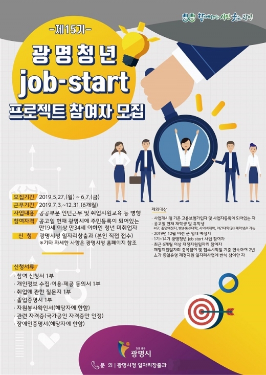 광명시, 제15기 광명청년 job-start 참여자 78명 모집 홍보물. / 사진제공=광명시