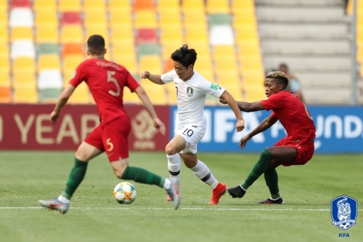 정정용 감독이 이끄는 U-20 대표팀이 포르투갈과의 1차전에서 0-1로 석패했다./사진=대한축구협회 제공(뉴스1)