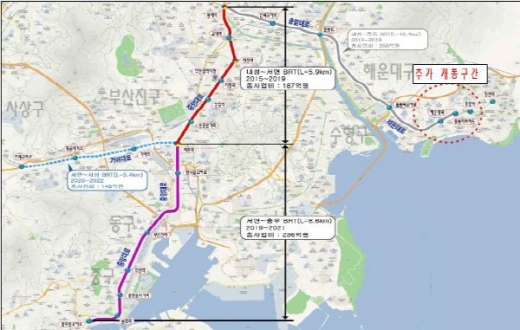 부산 BRT 구축 도로망./사진제공=부산시