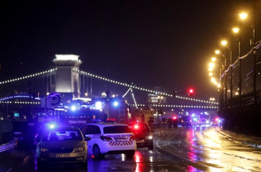 헝가리 유람선 침몰 사고 현장. /사진=로이터