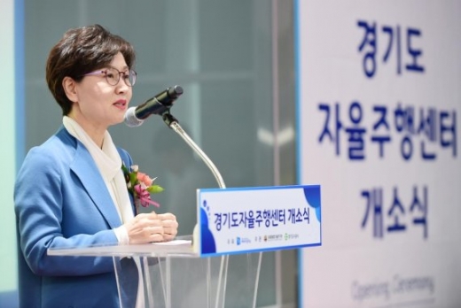 이화순 경기부지사 31일 경기도 판교 자율주행센터 개소식 인사말. / 사진제공=경기북부청