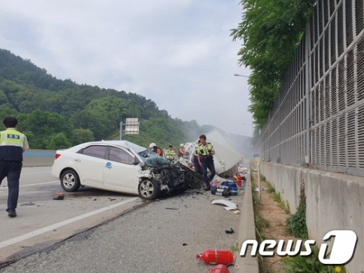 '조현병 역주행' 사고 현장. /사진=뉴스1