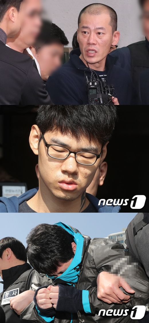 최근 신상이 공개된 범죄자. 위에서부터 안인득, 김성수, 김다운. /사진=뉴스1
