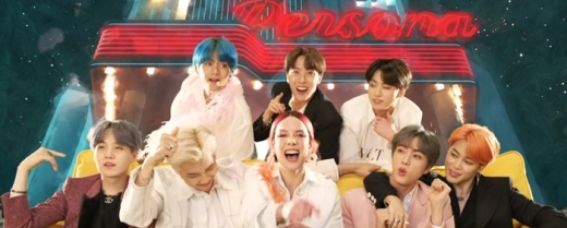 방탄소년단의 작은 것들을 위한 시에서 피처링을 담당하며 뮤직비디오에도 직접 출연했던 가수 할시(가운데). /사진=뮤직비디오 캡처