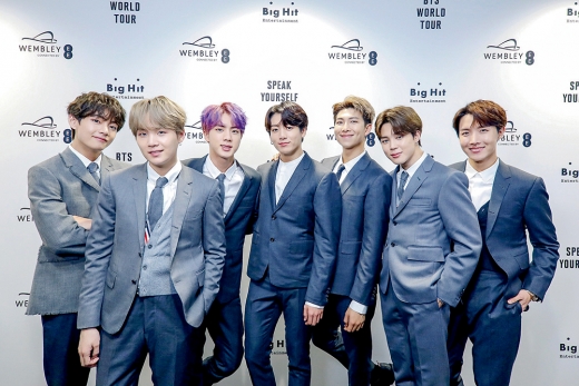 지난 1일 방탄소년단이 영국 런던 웸블리 스타디움 공연에 앞서 글로벌 기자간담회를 가졌다. /사진=머니투데이 윤상근 기자