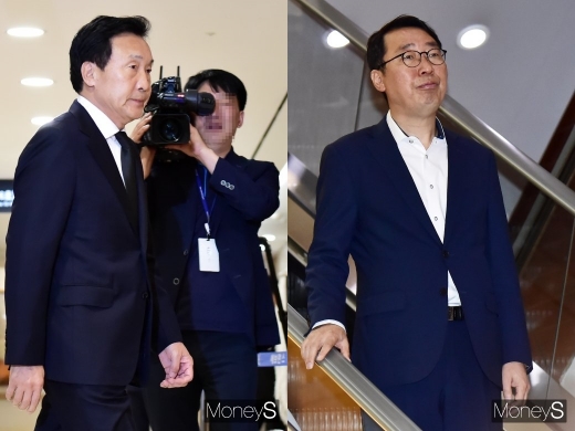 (왼쪽부터) 손학규 바른미래당 대표, 윤영찬 전 청와대 국민소통수석. /사진=임한별 기자  