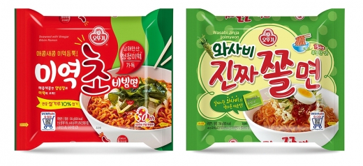 미역초 비빔면, 와사비 진짜쫄면. /사진제공=오뚜기
