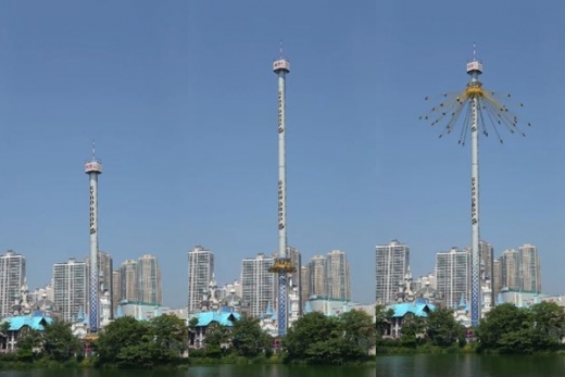 롯데월드 자이로드롭. /사진=롯데월드 페이스북 페이지 캡처