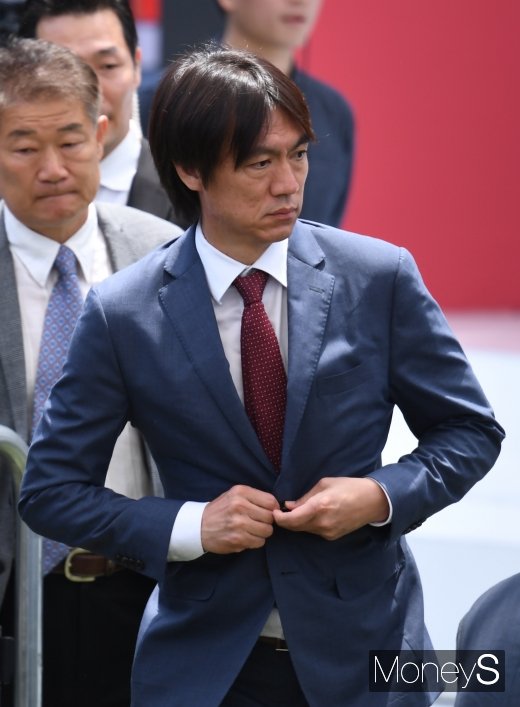 [머니S포토] U-20 대표팀 환영식 행사에 참석한 홍명보