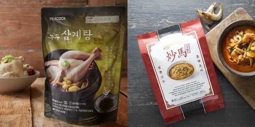 피코크 녹두삼계탕과 초마짬뽕.