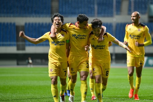 지난 16일 부천전 이으뜸 득점 세리머니/사진제공=광주FC