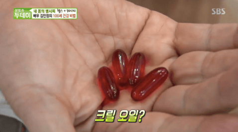 크릴오일. /사진=SBS 생방송투데이 방송 화면 캡처    