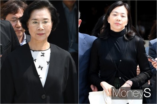 [머니S포토] '가사도우미 불법고용' 이명희·조현아 모녀 집행유예