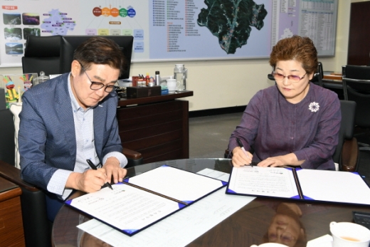 지난 3일 양산시청에서 두현분말야금(주)(대표 김현옥, 오른쪽)와 141억원 규모 신설 투자협약을 체결했다./사진제공=양산시 
