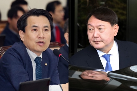 김진태 자유한국당 의원(왼쪽)과 윤석열 검찰총장 후보자. /사진=뉴스1